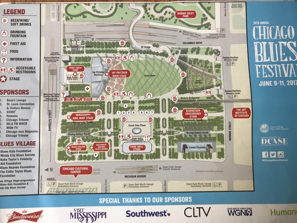 Chicago blues Millennium Park Map