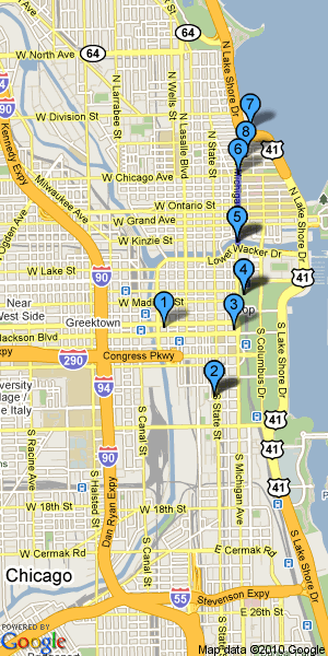 Chicago 1 Day Itinerary Map