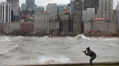 Lake Michigan Waves Aftermath of Sandy