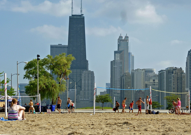 Lakeshore Drive Beaches on Memorial Day in Chicago