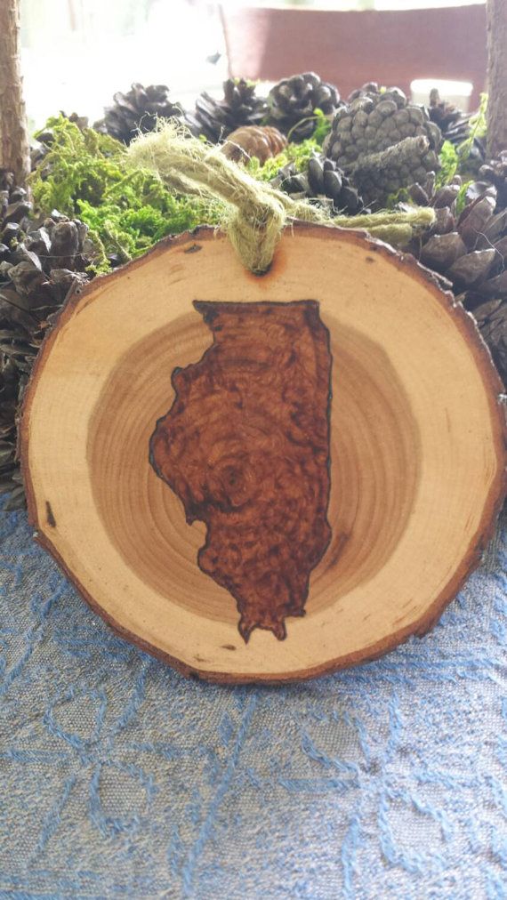 State of Illinois Christmas Ornament