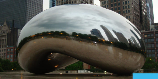 Metal Bean - The Cloud Gate in Millennium Park Chicago