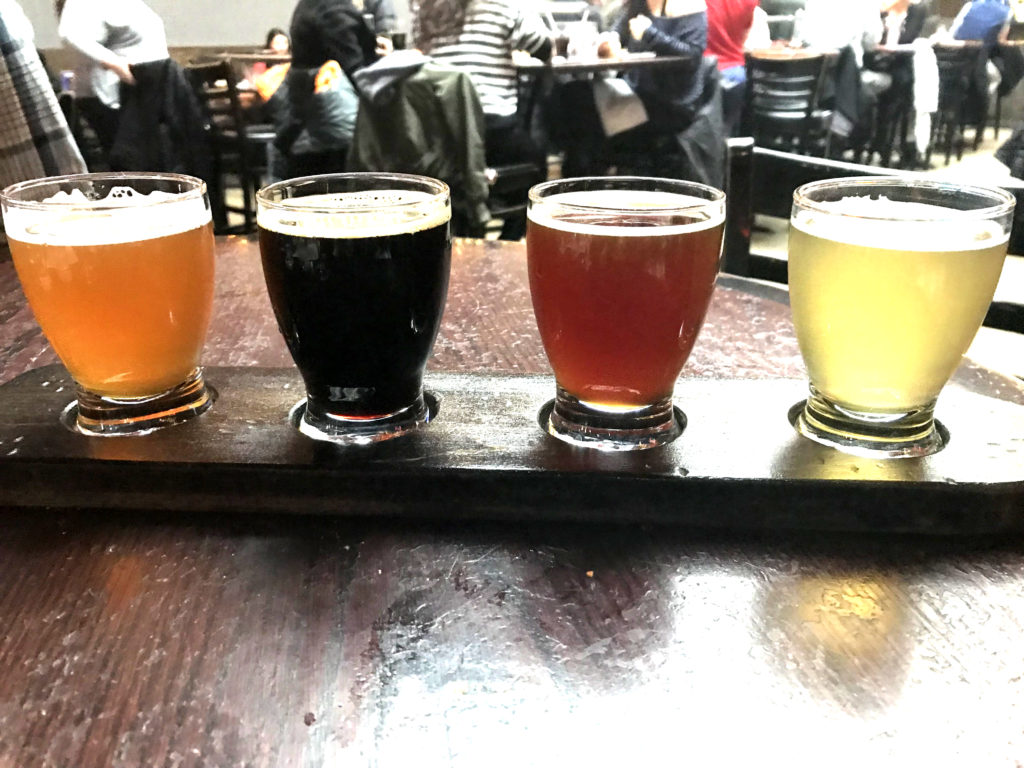 Hand Crafted Beers Samples at Piece Brewery and Pizzeria in Chicago
