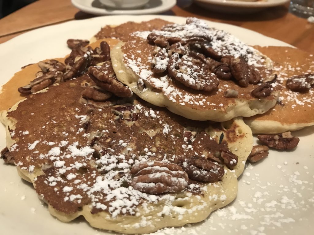 Georgia Peacan Pancakes from Eggshell Cafe in Deerfield