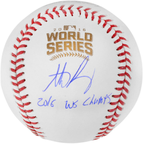 Anthony Rizzo Chicago Cubs 2016 MLB World Series Champions Autographed World Series Logo Baseball with 2016 WS Champs Inscription
