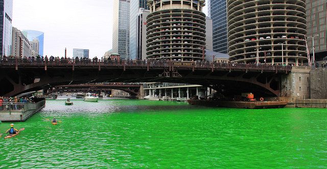 Chicago River Dyeing on St. Patrick's Day