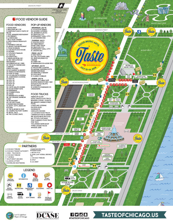 Taste of Chicago 2019 Map