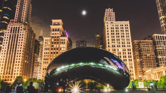 The Bean Chicago Cloud Gate at Night